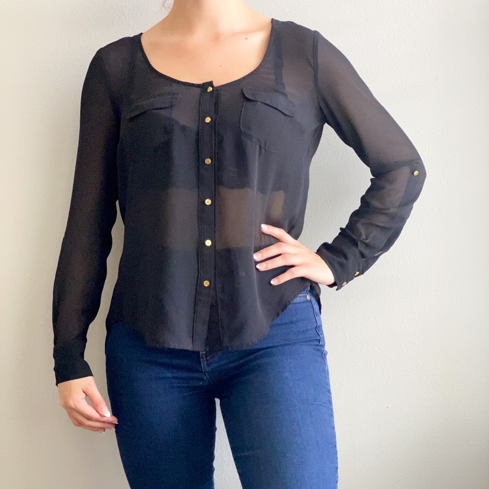 Black Sheer Blouse